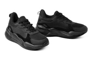new black sneakers isolated white background